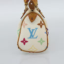 LOUIS VUITTON Monogram Multicolor Mini Speedy Hand Bag White M92645 Auth 190228V-3