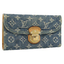 LOUIS VUITTON Monogram denim Portefeuille Amelia Wallet Blue M95511 Auth 190233V-1