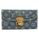 LOUIS VUITTON Monogram denim Portefeuille Amelia Wallet Blue M95511 Auth 190233V-13