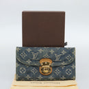 LOUIS VUITTON Monogram denim Portefeuille Amelia Wallet Blue M95511 Auth 190233V-12