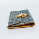 LOUIS VUITTON Monogram denim Portefeuille Amelia Wallet Blue M95511 Auth 190233V-3