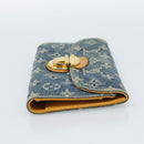 LOUIS VUITTON Monogram denim Portefeuille Amelia Wallet Blue M95511 Auth 190233V-4