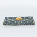 LOUIS VUITTON Monogram denim Portefeuille Amelia Wallet Blue M95511 Auth 190233V-5