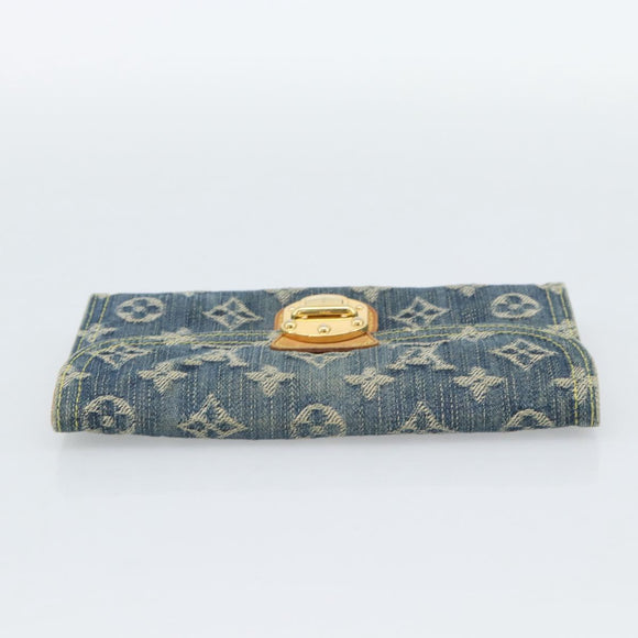 LOUIS VUITTON Monogram denim Portefeuille Amelia Wallet Blue M95511 Auth 190233V