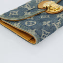 LOUIS VUITTON Monogram denim Portefeuille Amelia Wallet Blue M95511 Auth 190233V-14