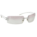 CHANEL COCO Mark Sunglasses Metal Silver CC Auth 190235-1