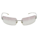 CHANEL COCO Mark Sunglasses Metal Silver CC Auth 190235-2
