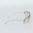 CHANEL COCO Mark Sunglasses Metal Silver CC Auth 190235-4