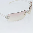 CHANEL COCO Mark Sunglasses Metal Silver CC Auth 190235-8