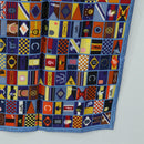 HERMES Carre 90 Scarf ”En Voyage"" Silk Blue Auth 190238M-10