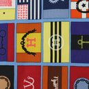 HERMES Carre 90 Scarf ”En Voyage"" Silk Blue Auth 190238M-11