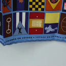 HERMES Carre 90 Scarf ”En Voyage"" Silk Blue Auth 190238M-12