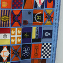 HERMES Carre 90 Scarf ”En Voyage"" Silk Blue Auth 190238M-13