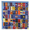 HERMES Carre 90 Scarf ”En Voyage"" Silk Blue Auth 190238M-2
