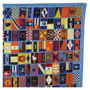HERMES Carre 90 Scarf ”En Voyage"" Silk Blue Auth 190238M-4
