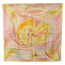 HERMES Carre 90 Scarf ”FEUX DU CIEL"" Silk Pink Auth 190239M-1