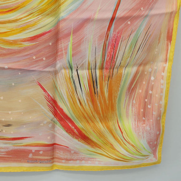 HERMES Carre 90 Scarf ”FEUX DU CIEL"" Silk Pink Auth 190239M