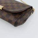 LOUIS VUITTON Damier Ebene Favorit PM Shoulder Bag 2way N41276 LV Auth 190240-9