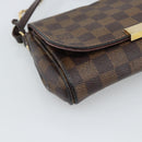 LOUIS VUITTON Damier Ebene Favorit PM Shoulder Bag 2way N41276 LV Auth 190240-16