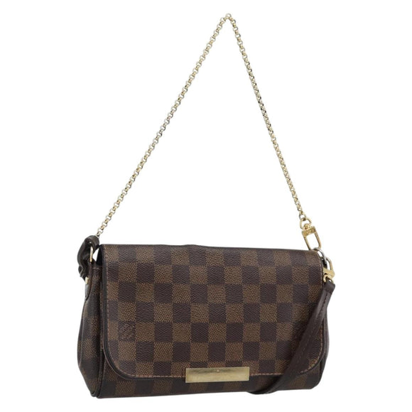 LOUIS VUITTON Damier Ebene Favorit PM Shoulder Bag 2way N41276 LV Auth 190240