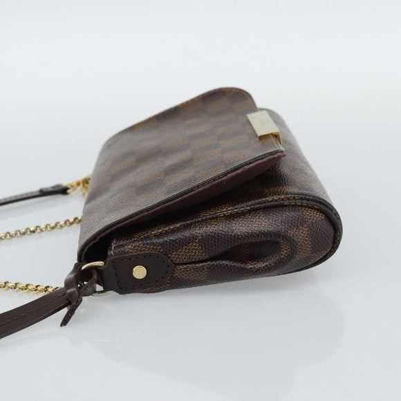 LOUIS VUITTON Damier Ebene Favorit PM Shoulder Bag 2way N41276 LV Auth 190240