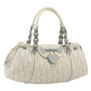 Christian Dior Trotter Canvas Romantic Chain Bag PVC White Silver Auth 190241SAM-1