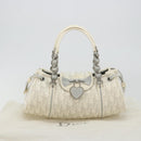 Christian Dior Trotter Canvas Romantic Chain Bag PVC White Silver Auth 190241SAM-12