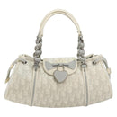 Christian Dior Trotter Canvas Romantic Chain Bag PVC White Silver Auth 190241SAM-13