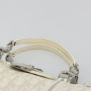 Christian Dior Trotter Canvas Romantic Chain Bag PVC White Silver Auth 190241SAM-14