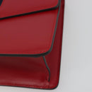 GUCCI Sherry Line Silvi Shoulder Bag Leather Red Gold 421882 Auth 190243V-8