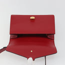 GUCCI Sherry Line Silvi Shoulder Bag Leather Red Gold 421882 Auth 190243V-19
