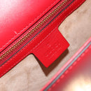 GUCCI Sherry Line Silvi Shoulder Bag Leather Red Gold 421882 Auth 190243V-20