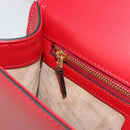 GUCCI Sherry Line Silvi Shoulder Bag Leather Red Gold 421882 Auth 190243V-23