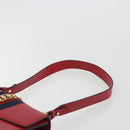 GUCCI Sherry Line Silvi Shoulder Bag Leather Red Gold 421882 Auth 190243V-14