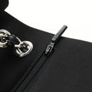 CHANEL Chain Big Matelasse 30 Bag Lamb Skin White Black Silver CC Auth 190244SAM-19