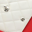 CHANEL Chain Big Matelasse 30 Bag Lamb Skin White Black Silver CC Auth 190244SAM-23