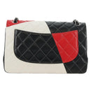 CHANEL Chain Big Matelasse 30 Bag Lamb Skin White Black Silver CC Auth 190244SAM-3
