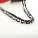CHANEL Chain Big Matelasse 30 Bag Lamb Skin White Black Silver CC Auth 190244SAM-7