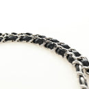 CHANEL Chain Big Matelasse 30 Bag Lamb Skin White Black Silver CC Auth 190244SAM-9
