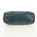 PRADA Hand Bag Leather 2way Blue Gold Auth 190247V-12
