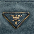 PRADA Hand Bag Leather 2way Blue Gold Auth 190247V-18