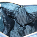 PRADA Hand Bag Leather 2way Blue Gold Auth 190247V-24