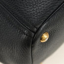 PRADA Tote Bag Vittero Dino Leather Black Gold Auth 190249V-10