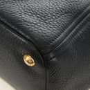 PRADA Tote Bag Vittero Dino Leather Black Gold Auth 190249V-11