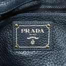 PRADA Tote Bag Vittero Dino Leather Black Gold Auth 190249V-16