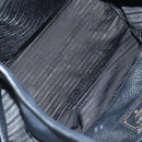 PRADA Tote Bag Vittero Dino Leather Black Gold Auth 190249V-17