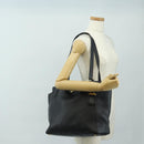 PRADA Tote Bag Vittero Dino Leather Black Gold Auth 190249V-24