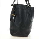 PRADA Tote Bag Vittero Dino Leather Black Gold Auth 190249V-4