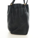 PRADA Tote Bag Vittero Dino Leather Black Gold Auth 190249V-5