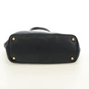 PRADA Tote Bag Vittero Dino Leather Black Gold Auth 190249V-9
